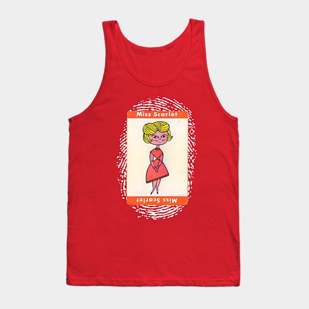 Miss Scarlet - The Game of Clue Tank Top by Desert Owl Designs